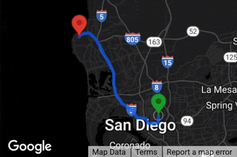 TeslaTip Drive Map